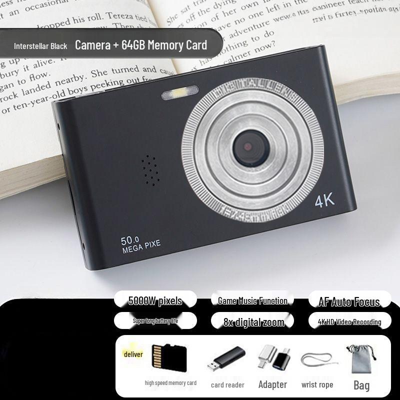 Student Digital Camera D02: Campus HD Camcorder, Entry-Level Portable Travel Card Camera