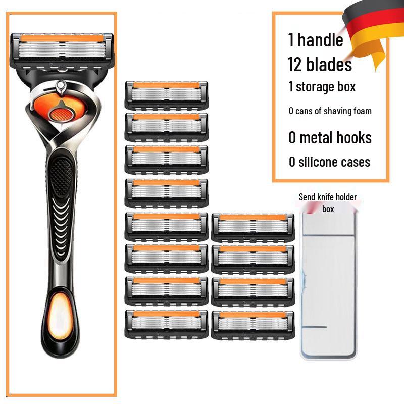 Ultratenký pětibřitý holicí strojek s omyvatelnou otočnou hlavou a designem proti poškrábání