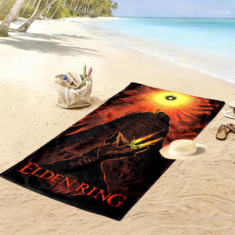 Elden Ring Print Beach Towel, Large Soft Quick Dry Towel for Beach Camping Swimming