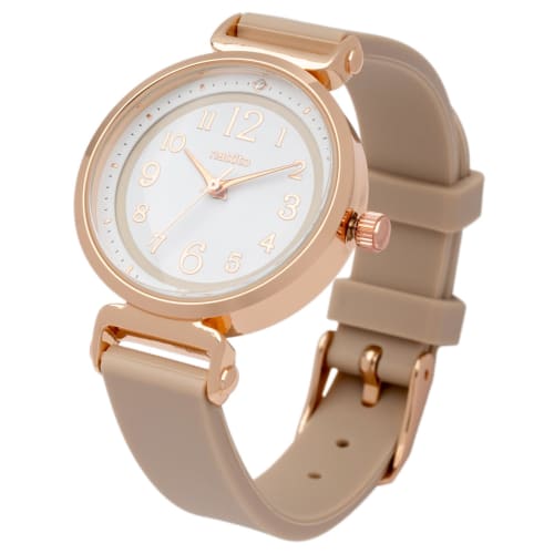 

Fieldwork Women s Analog Watch, Nuance Color, Nickel-Free, Silicone Strap, NF Elsie, Beige, GY084-4