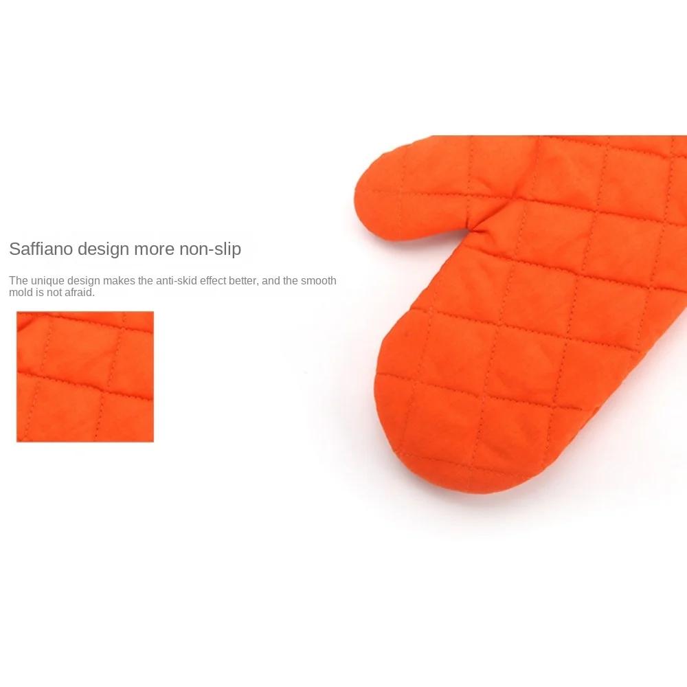 Solid Color Quilted Microwave Oven Ironing Heat Insulation Heat Resistant Non-slip Gloves Kitchen Oven Baking