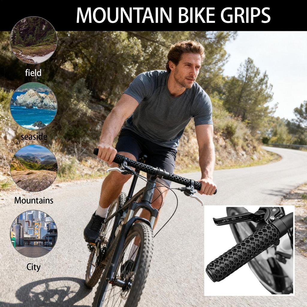 Handlebar Grips 2-Piece Road Bike Hand Grips Replacement Comfortable Replacement Cover Cycling Gear For Biking Riding Touring