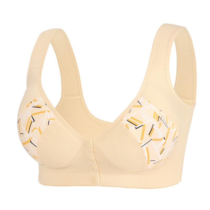 A-G Cup 34-50 Super Large Size Bra Popular In Europe and America, Large Cup Vest Type Front Buckle Printed Underwear