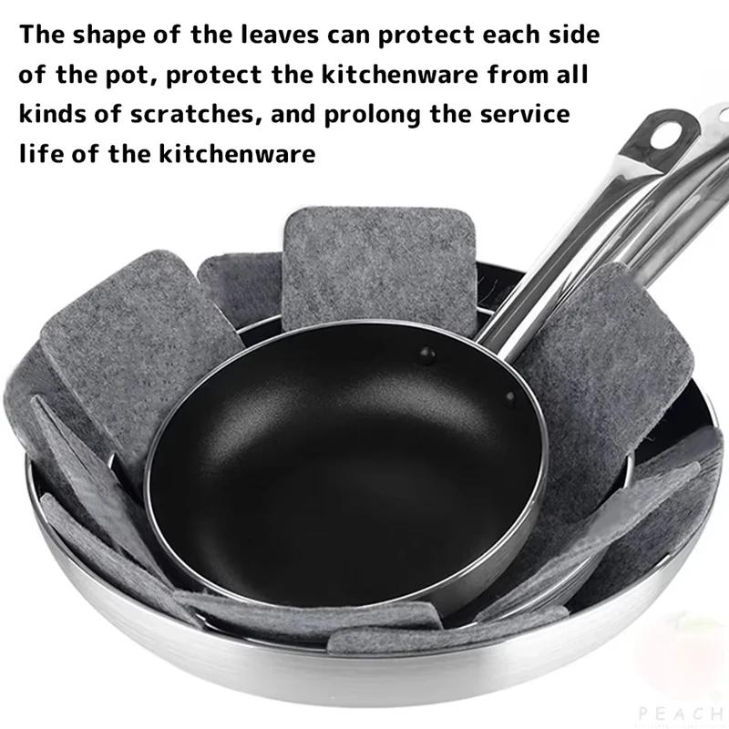 Anti-scratch Felt Cookware Protectors Pot And Pan Dividers Pads Protective Separators For Pans Bowls Plates Kitchen Accessories