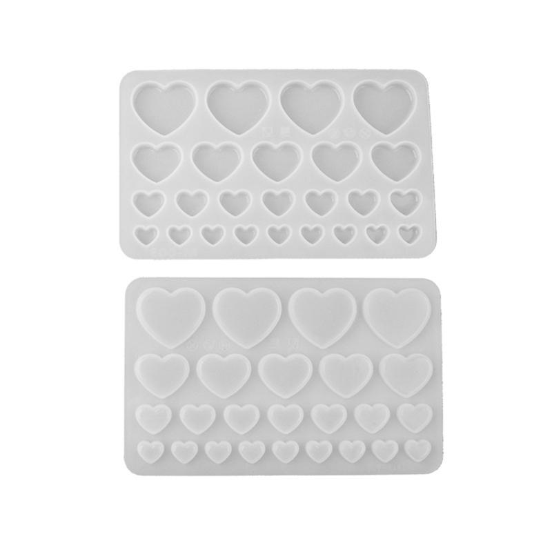 Diamonds Love Crystal Glue Drop Mold Heart Curtain Jewelry Keys Chain Pendant Ornaments Silicone Mold for Crafts