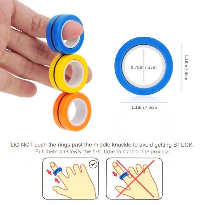 Finger Magnetic Rings Fidget Toy - Magnetic Bracelet Ring Decompress The Toy Accessory Tools (ORANGE)