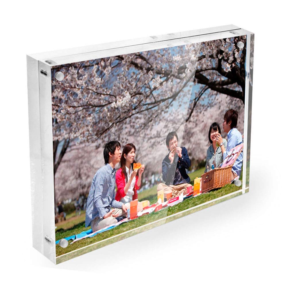 Lapeno Acrylic Photo Gift 2L Transparent Postcard Poster Display Perfect for New and Christmas Frame, Magnetic, Packaging, Size, Double-Sided Clear,