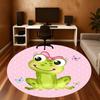 1pc Frog Butterfly Round Chair Mat Area Rug - Non-Slip, Floor Mat for Office, Bedroom, and Indoor Decor C1125504