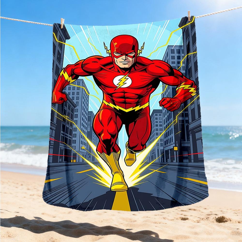 1pc Flash, Superhero Outdoor Flannel Throw Blanket Soft, Lightweight & Warm for Sofa, Office