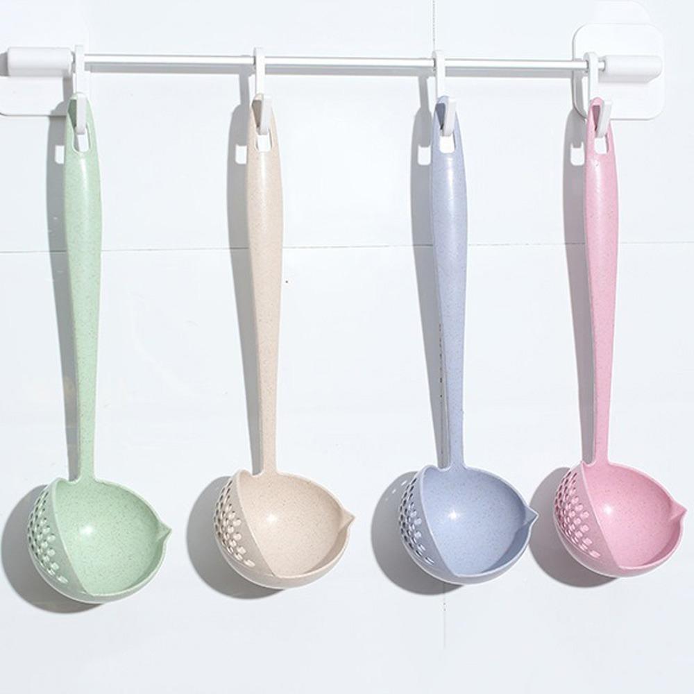 2 In 1 Kitchen Spo Lg Handle Plastic Colander Filter Tableware Hot Pot Spo Cooking Tools Kitchen Wheat Straw Soup Spo