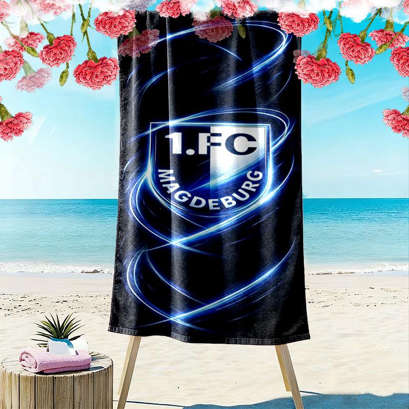 1. FC Magdeburg Print Beach Towel, Large Soft Quick Dry Towel for Beach Camping Swimming