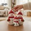 Christmas Party Supplies Resin Snowman Figurine, Cute Family of 3 Statue with Santa Unique Presents Hat, Red Scarf, Holiday Tabletop Ornament
