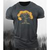 Fashionable New Forest Tree Pattern Men's Printed T-shirt Street Fashion Harajuku Round Neck Large Comfortable Short Sleeve
