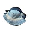 Water-washed Tie-dye Vintage Washed Denim Hat Wide Brim Drawstring Adjustable Western Cowboy Hats Windproof Sunscreen