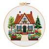 1set Garden shed embroidery material kit, including tools, suitable for beginners, with stitch tutorial, DIY cross-stitch craft materials