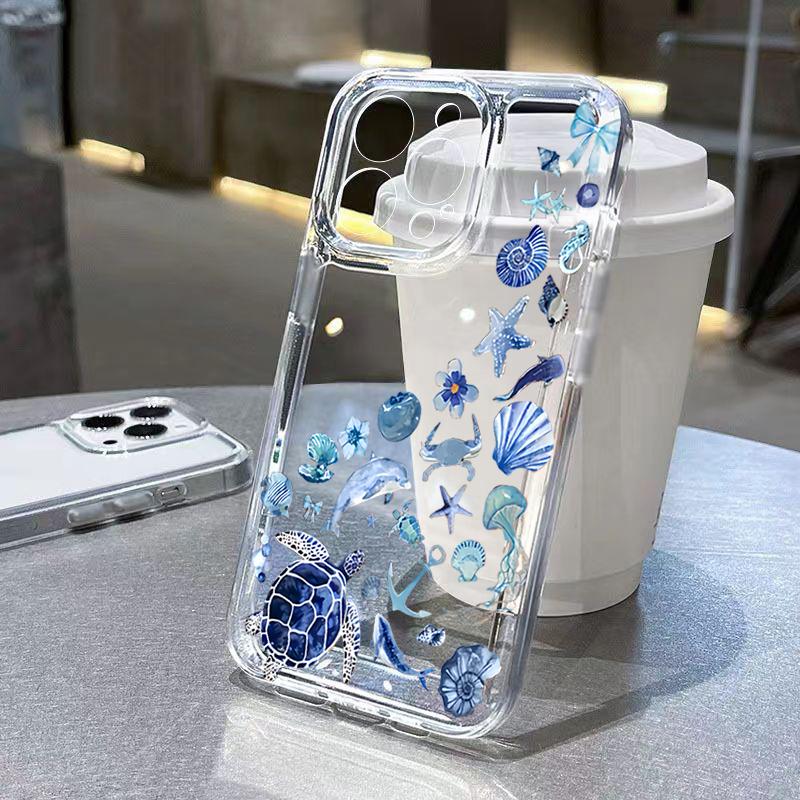 

Summer Marine Life Pattern Clear Phone Case For Xiaomi 15 Ultra 15 T Pro 14 Ultra 13 12 T Pro Mi 11 Lite 5G 17 Pro Max TPU Cover xiaomi 15