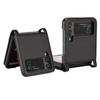 Applicable To Samsung Z Flip4 Folding Screen Mobile Phone Case Card Wallet ZFlip3 Mobile Phone Leather Case One-piece Lychee Pattern