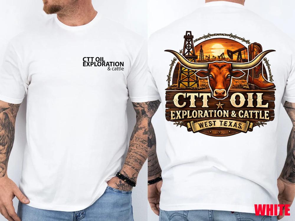 

CTT Oil Exploration and Cattle Oilfield Ranch Front and Back T-Shirt Unisex T-Shirt XXL