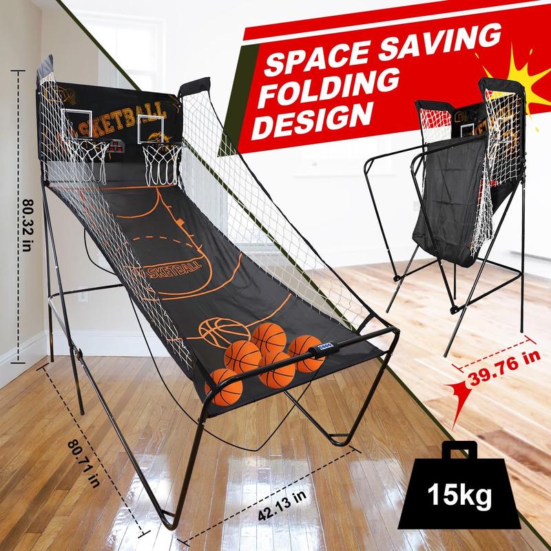 Foldable Indoor Double Basketball Arcade Game