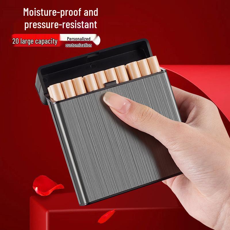 6.5mm Hand-Rolled Cigarette Case, 20-Count, 3-Section, No-Leak Flat Case, Men's Portable Smoking Storage Box