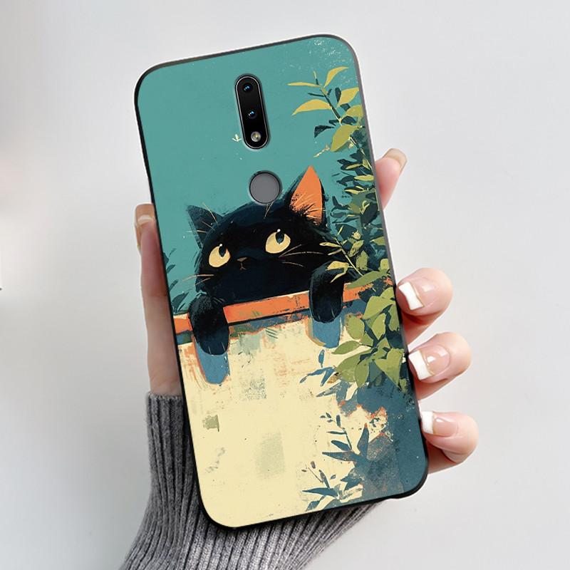 Cute Case For Nokia 4.2/Nokia 3/Nokia 3.1/Nokia3.2 Funda Capa Printing Shell Protective Cover Soft Silicone Cartoon Black Casing