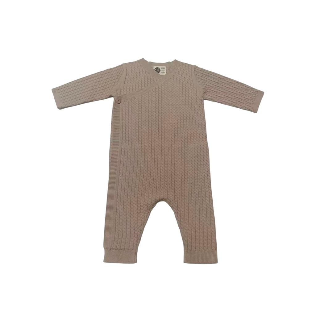 Pretty Green Baby Cable Knit Long-Sleeved Sleepsuit