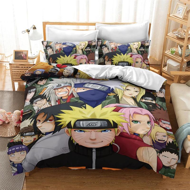 Japan Anime Red Cloud Bedding Set 3d Printed Duvet Cover Sets Pillowcase Twin Full Queen King Size Akatsuki Comforter Cover Sets