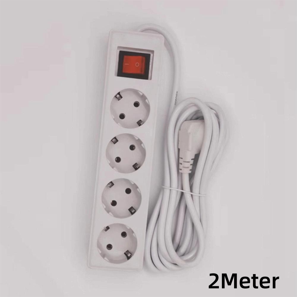 2/3/5Meters Cord EU Power Strip with ON/OFF Switch Power Converter Flat Adapter  European Standard