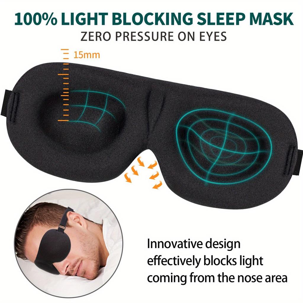 3D Stereoscopic Sleep Eye Mask Relieve Fatigue, Block Light, Breathable Magic Memory Sponge Eye Protection, Essential for Travel