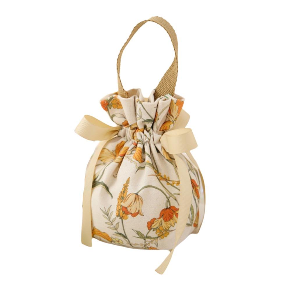 Drawstring Wedding Candy Bag Bowknot Chinese Style Handbag Portable New Year Gifts Bag  Party