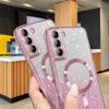 Glitter Bright Cover For Samsung Galaxy S25 S24 S23 S22 S21 S20 Plus FE  Note20 Ultra Case Plating Wireless MagSafe Magnetic