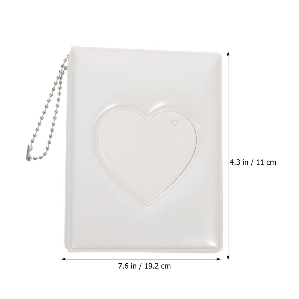 Small Heart Photocard Holder Album Portable Lightweight Photo Book with Transparent Pockets for Women Girls Kids Graduation