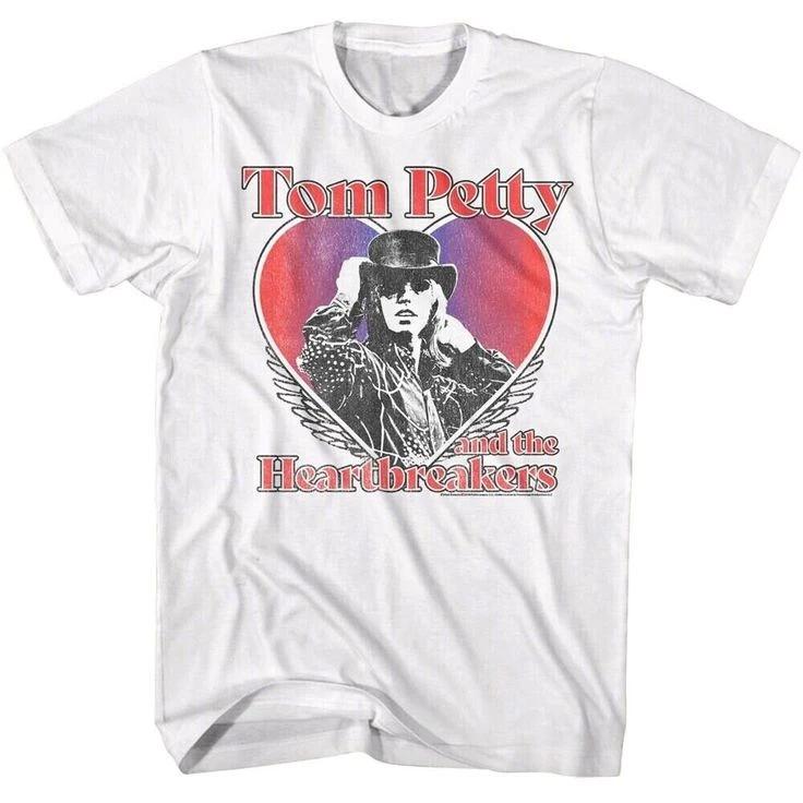 

Tom Petty & the Heartbreakers 100% Cotton T-shirt Mens Tees Top Heart Rock Band Tee S