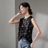 SOFSIL Women's Silk Blend Sleeveless Blouse with Chinese Print