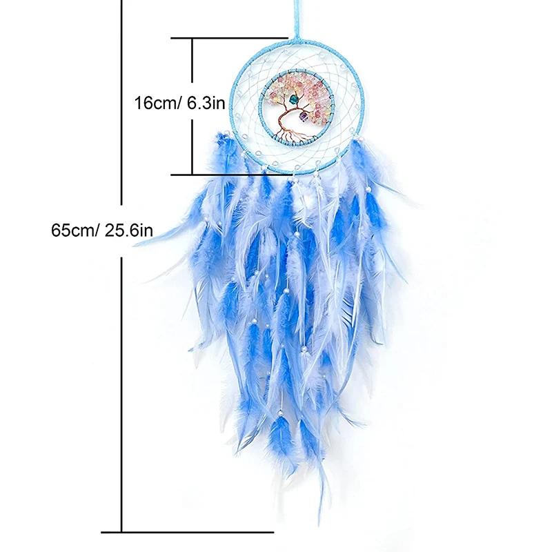 Wall Hanging Dream Catchers Gem Crystal Tree Of Life Dream Catcher Home Decoration Room Wind Chimes Ornaments Dream Catchers