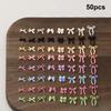 50Pcs For A Chic And Trendy Manicure Look Ribbon Bowtie Nail Charms Light Luxury Ins-Style Nail Art With 3D Resin Decor