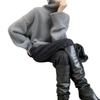 Women's European High Neck Pullover Sweater: Autumn/Winter Loose Fit, Slimming Plain Knit Base Layer
