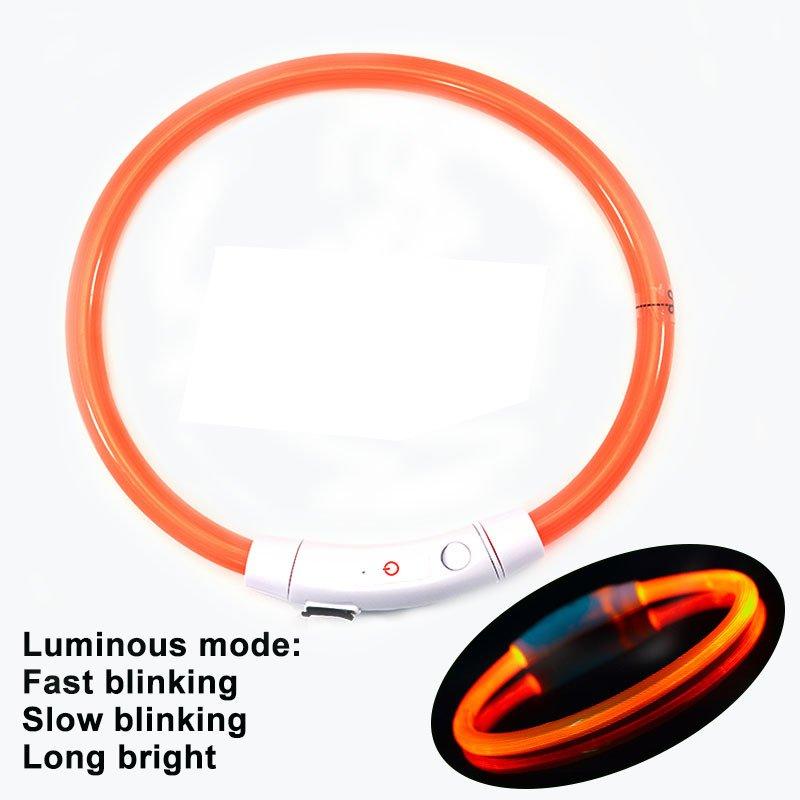 USB-C Rechargeable LED Dog Collar Glowing Pet Necklace Adjustable Waterproof Night Safety Collar