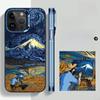 "Van Gogh Schneeb Berg Stoßfestes Mattes Silber Case für iPhone 16/15/14 Pro Max"