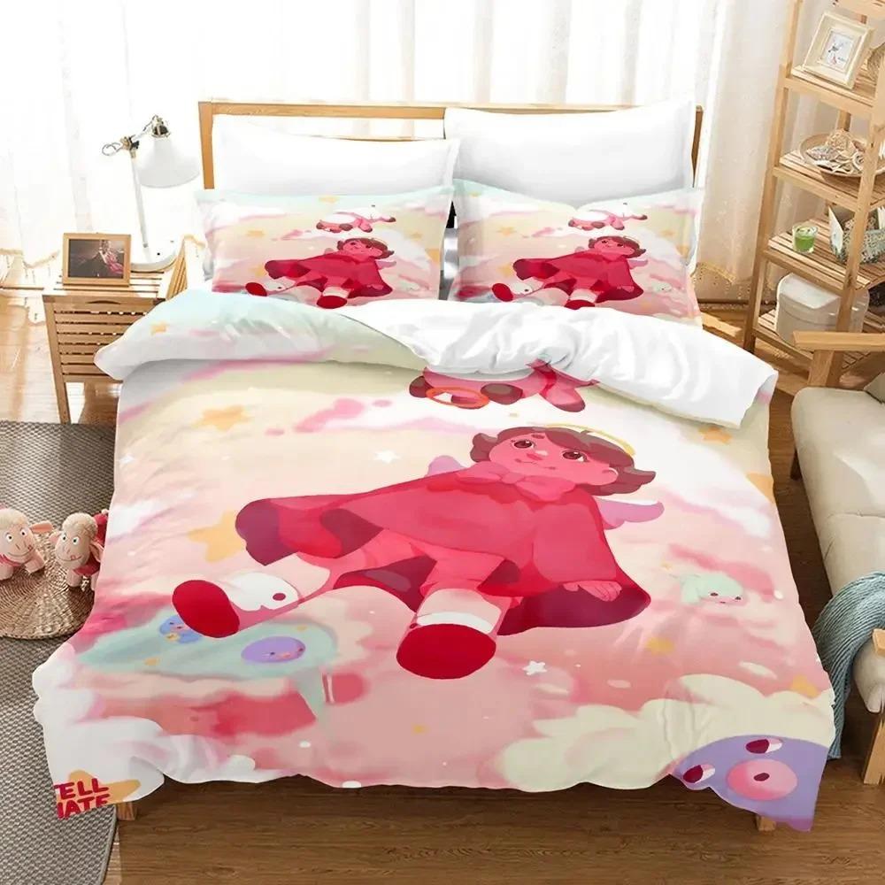Cartoon Bee PuppyCat Bedding Set Duvet Cover Bed Set Quilt Cover Pillowcase Comforter king Queen Size Boys Adult Bedding Set