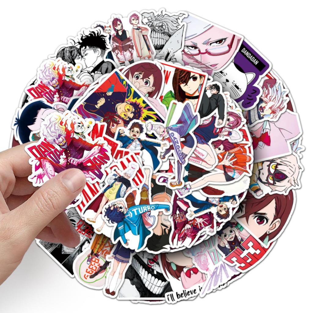 50 DANDADAN Cartoon Animation Waterproof Stickers for Scrapbooks, Luggage, and Thermos.