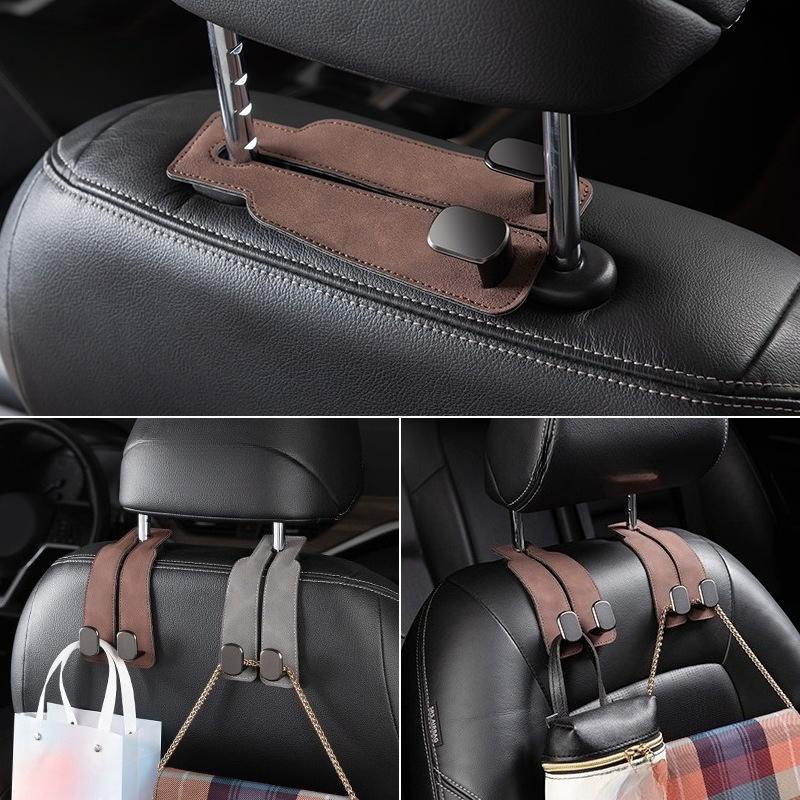 1/2pcs Universal Car Seat Headrest Hooks 2 in 1 Car Seat Back Hook for Purse and Bag Backpack Double Hook Car Seat Hanger