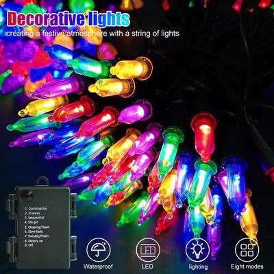 Portable Battery Box LED Bulb String Lights for Family Party Halloween Christmas Decoration Colored Lights
