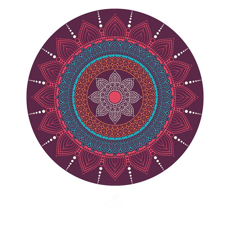 

Богемный круглый ковер для гостиной с геометрическим рисунком в этническом стиле и цветами для спальни, противоскользящий винтажный напольный коврик, украшение для дома 80cm Diameter