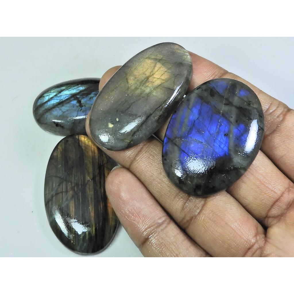 26X42-25X49MM Natural Multi Labradorite Oval Cabochon Loose Gemstone 4PcsLot LL-966