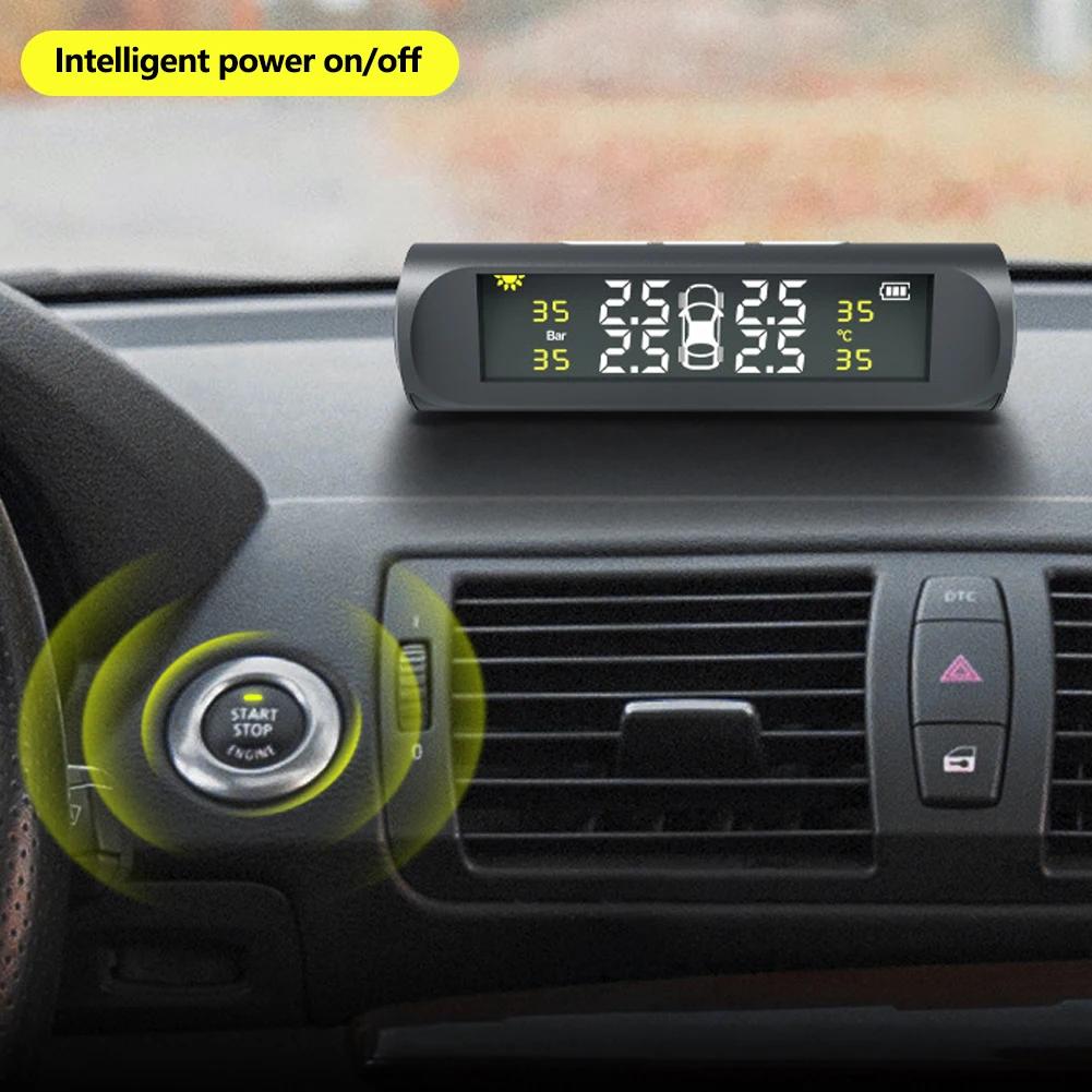 4 Sensors Car TPMS Tyre Pressure Monitoring System Solar Powered Digital LCD Display Auto Security Alarm Tester Automotive Test