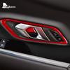 Real Soft Carbon Fiber Sticker For Toyota Supra GR A90 A91 MK5 2019 2020 2021 2022 2023 2024 2025 Car Interior Inner Door Handle