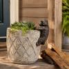Potted Plant Partner Bronze Gecko Garden Decoration Dog Garden Figurine  Balcony Potted Edge