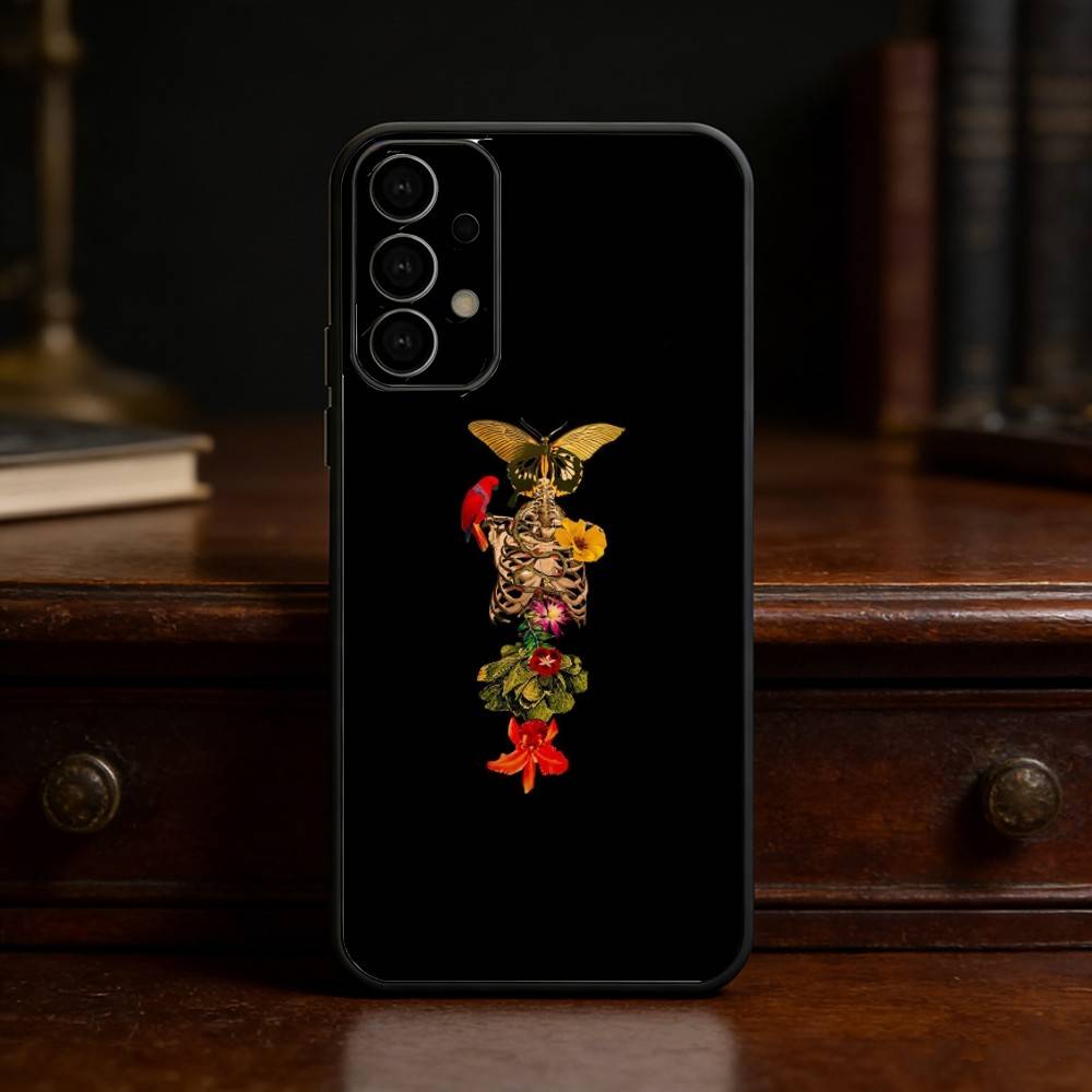 Anatomy Skeleton Phone Case For Samsung S25,S24,S21,S22,S23,S30,Ultra,S20,Plus,Fe,Lite Black Shell