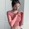 Women's Long Sleeve Yoga Top with Chest Pads & Twisted Back + Slim Fit Yoga Pants